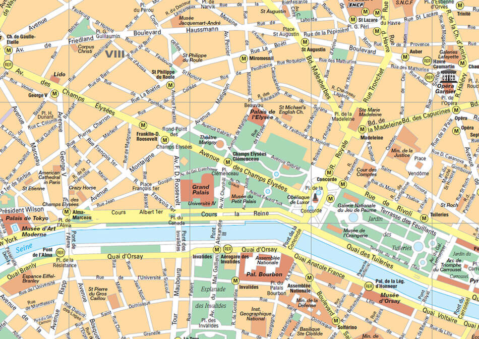 Paris tourist map