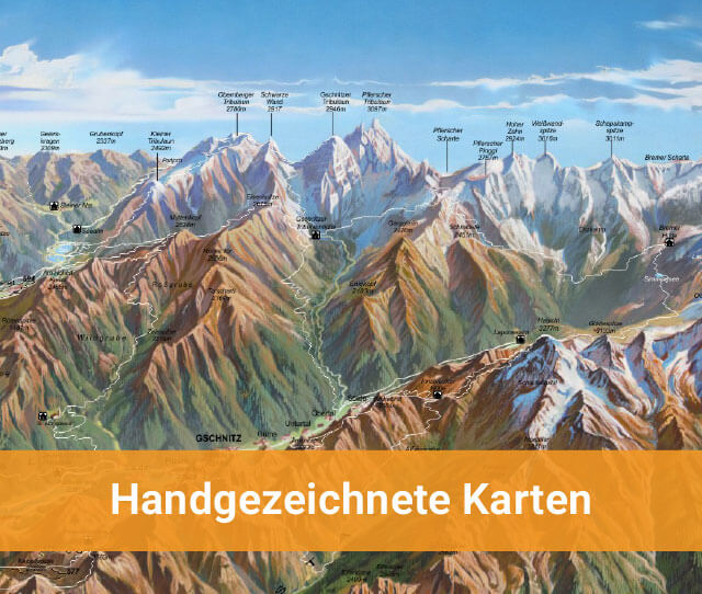 Handgezeichnete Karten